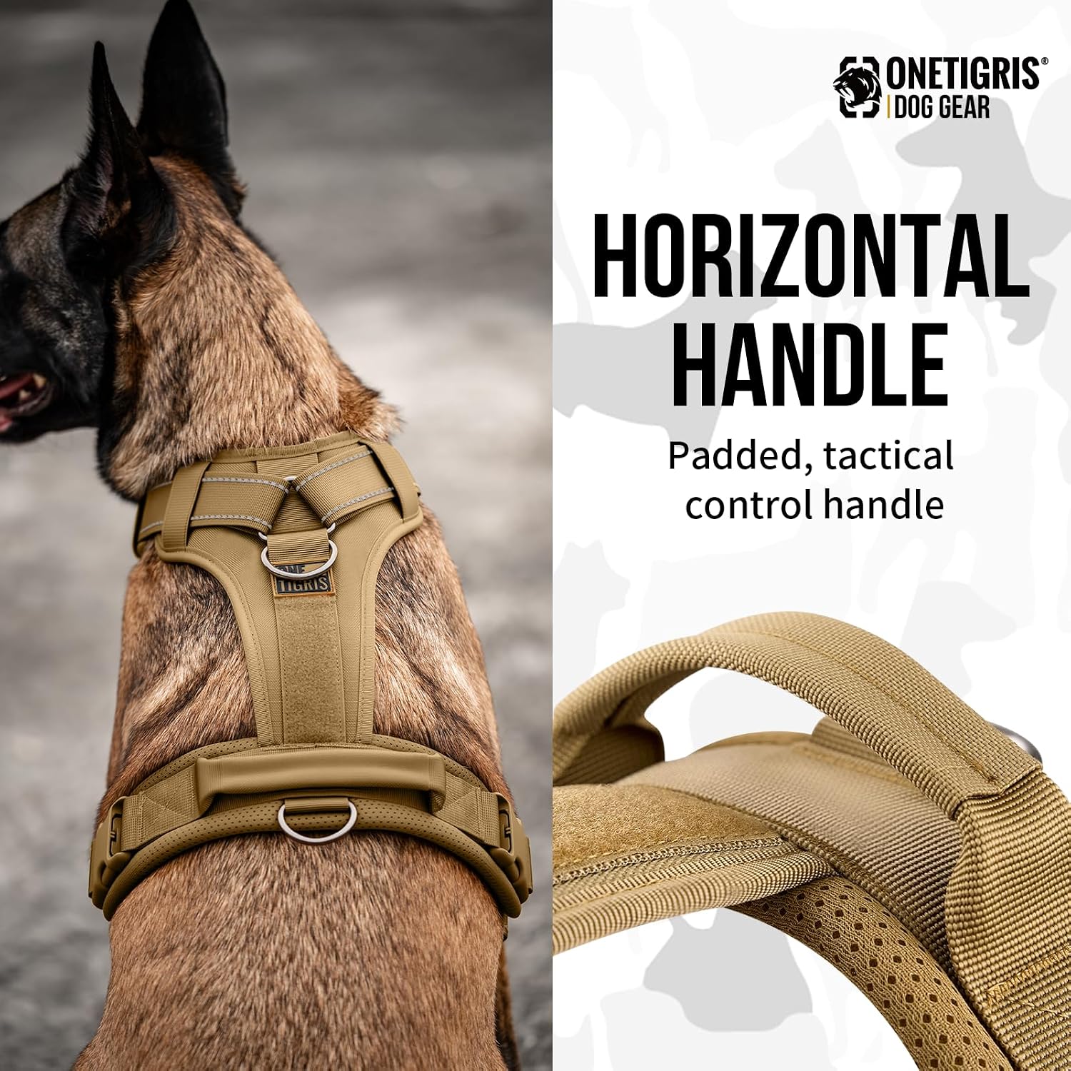 Detalle 2 de OneTigris Diesel No Pull Dog Harness (Large) with Reflective Trim, Chest Padding and 1 Handle