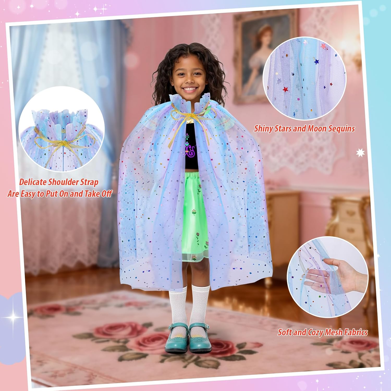 Thumbnail 5 de MELAND Princess Costumes for Girls – 4 fancy dress-up sets with accessories (age 3–8)