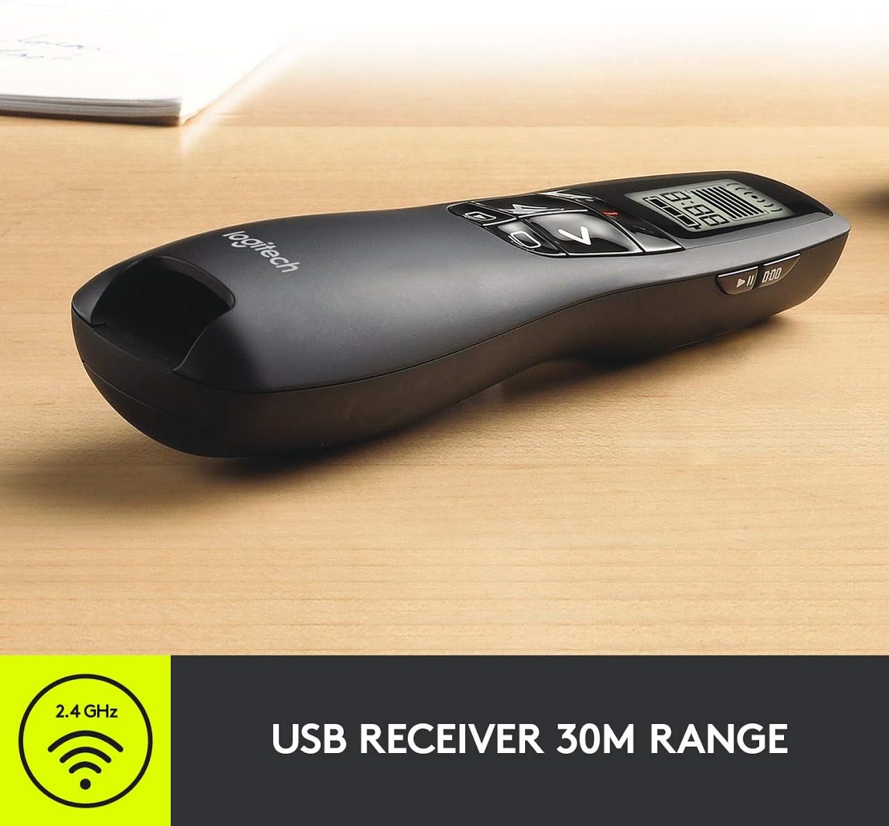 Detalle 2 de Logitech R800 Wireless Presenter with Green Laser, LCD Timer and 100-Foot Range