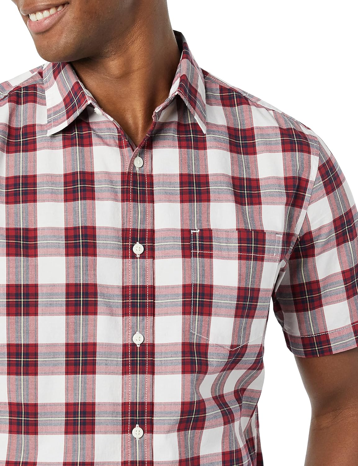 Thumbnail 4 de Amazon Essentials Herren Kurzarm-Hemd aus Stretch-Popeline mit Button-Down-Kragen