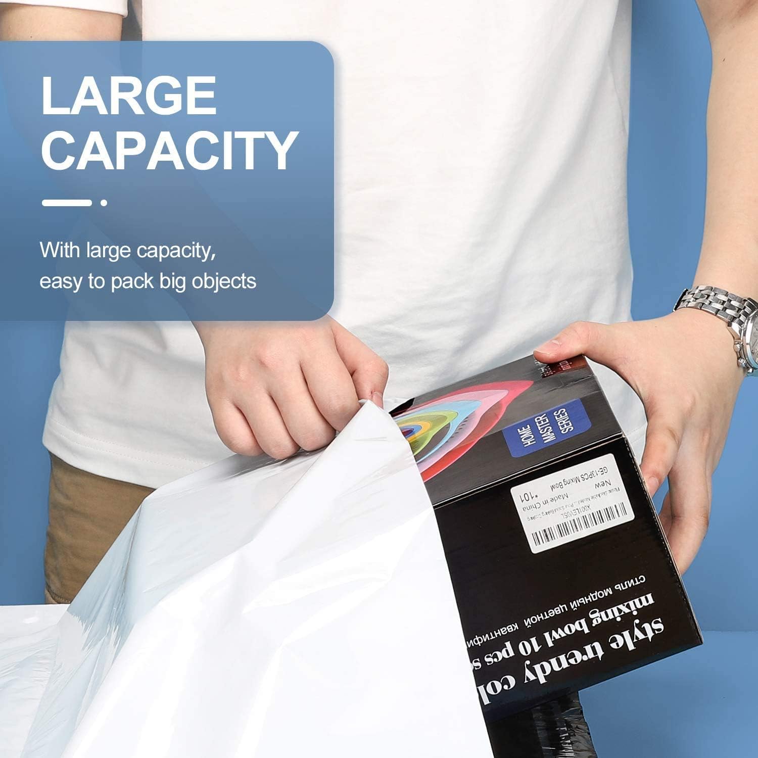 Thumbnail 4 de Switory Parcel Bags 12x16 Inch Waterproof Mailing Bags, Self-Seal Poly Nylon (100 Pack) – White