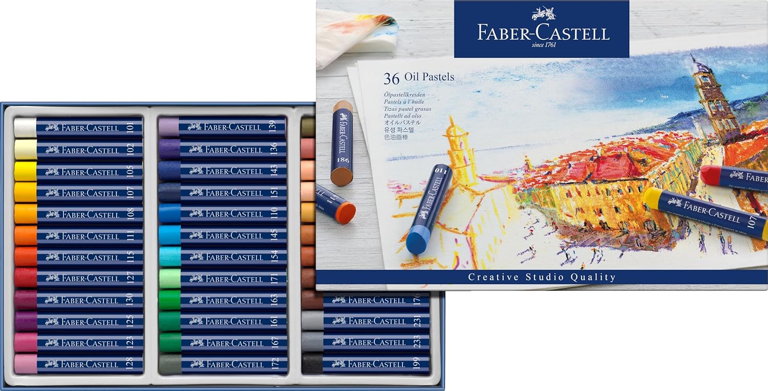 Detalle de Faber-Castell Rich Creative Studio Oil Pastels – 36 Assorted (18-127036) in Cardboard Box