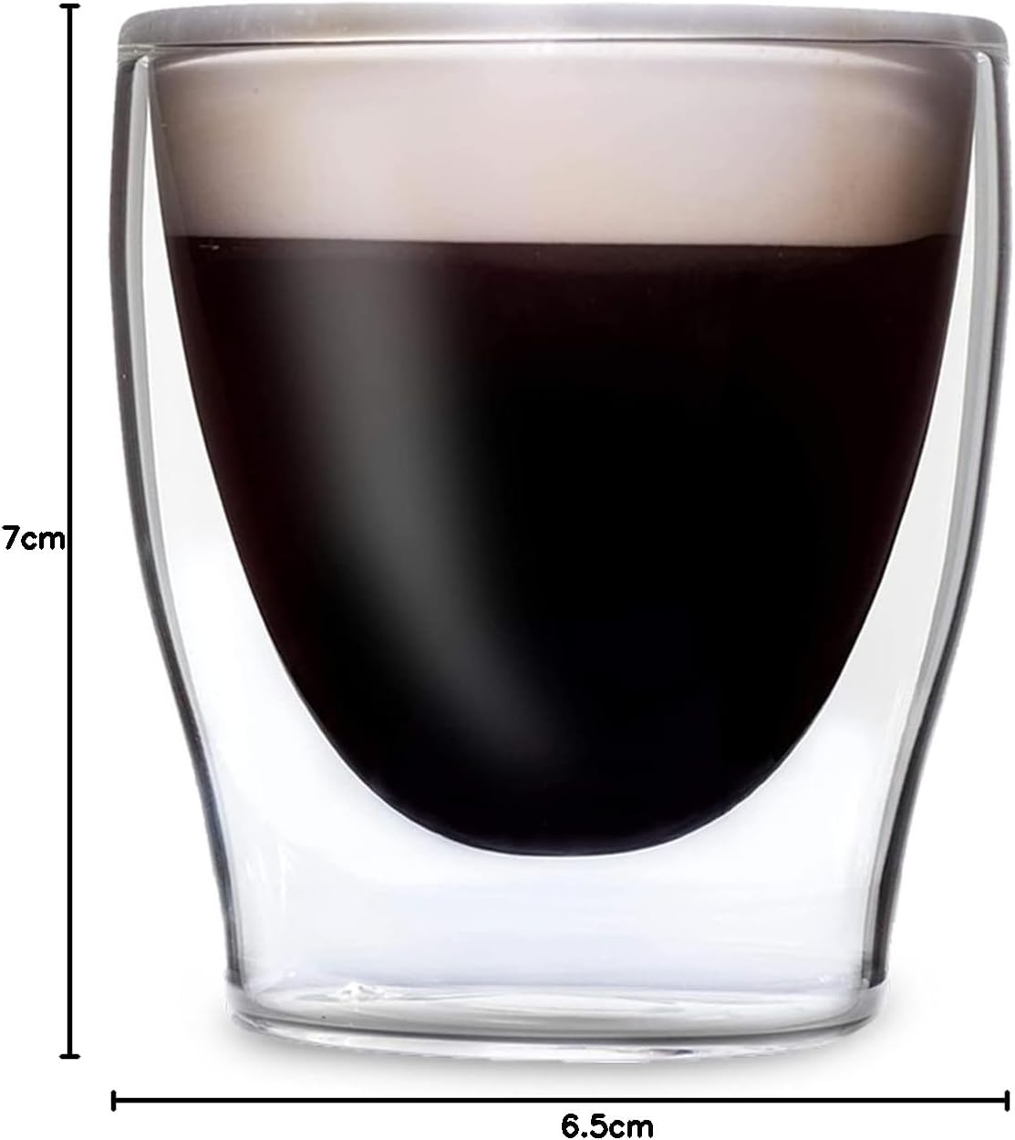 Detalle 2 de DUOS zestaw szklanek do espresso 2 × 80 ml, podwójne ścianki i łyżeczki