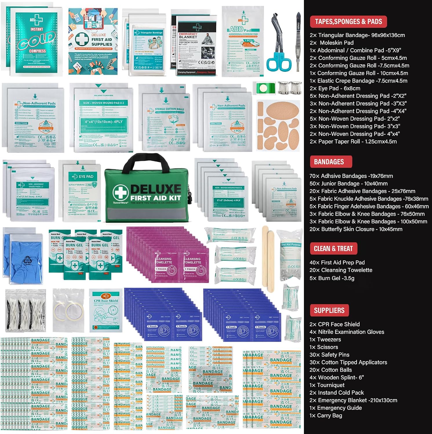 Thumbnail 5 de SuccorWare 380-piece Deluxe First Aid Kit 🚑