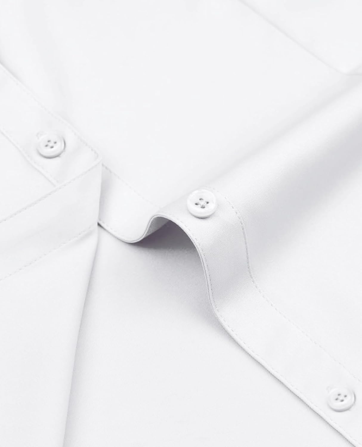 Detalle de Siliteelon Damen Bluse bügelfrei Regular fit mit Stretch – Unifarbenes Business- und Freizeithemd