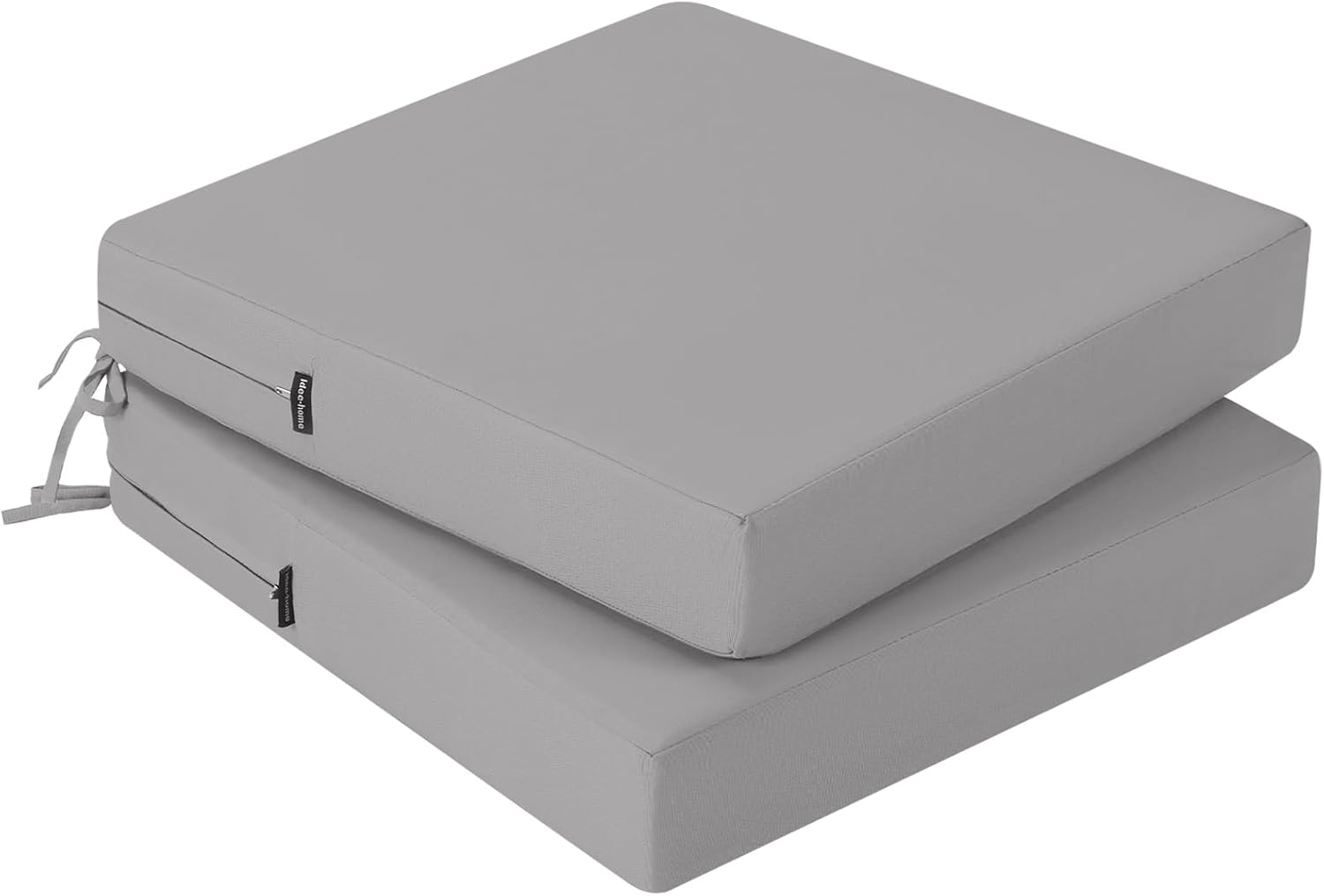 Primepatio Primepatio outdoor chair seat cushions set of 2 (7cm thick, 45 x 45cm) – grey waterproof rattan-style patio pads with ties