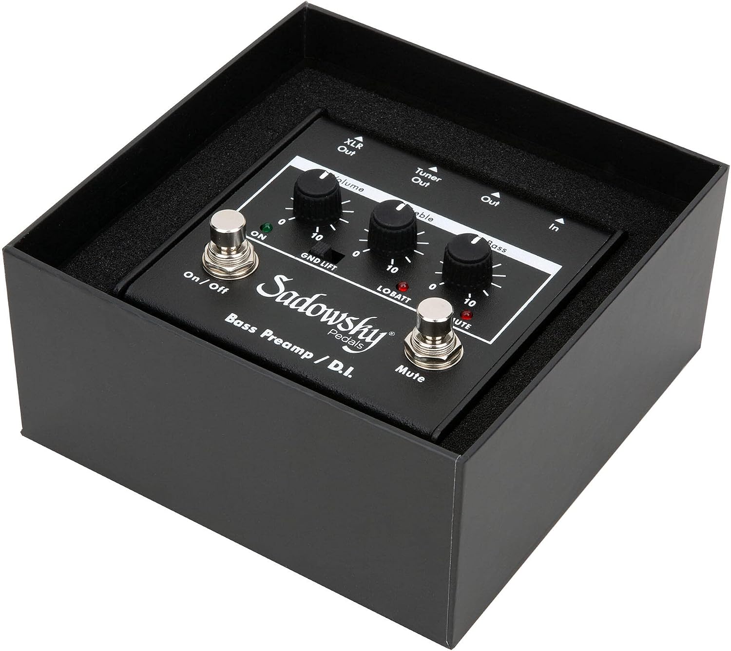Detalle de Sadowsky SAC PED SBP 1 V2 ベース用プリアンプ・EQ・DIペダル、低音/高音ブーストとミュート機能