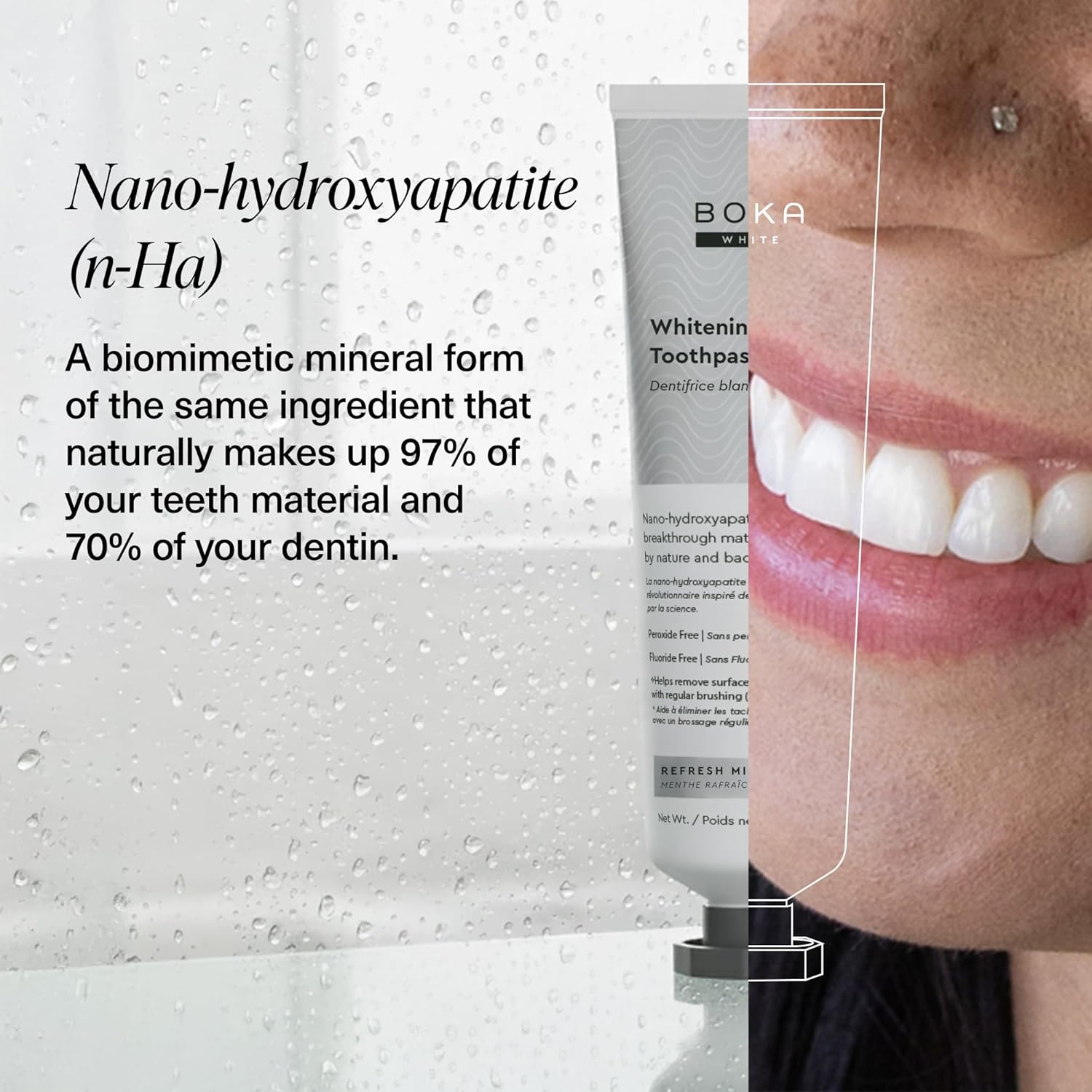 Detalle de Boka Toothpaste Nano Hydroxyapatite for Sensitive Teeth, 4 oz