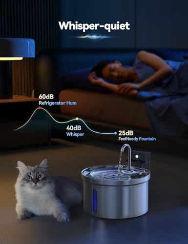 Thumbnail 6 de FEELNEEDY Fontaine à Eau Chat sans Fil 3,5 L — Robinet en Acier Inoxydable