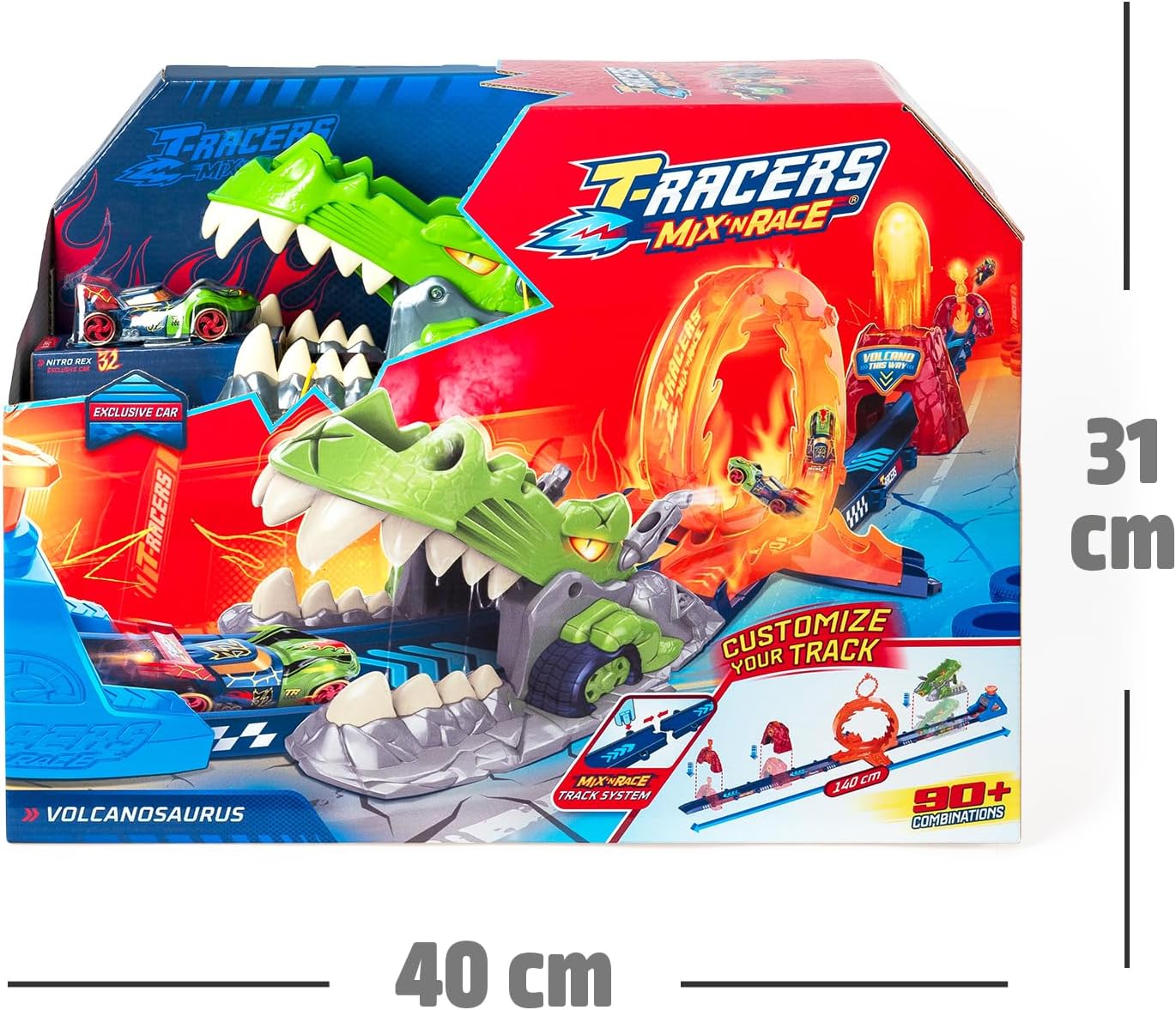 Thumbnail 6 de T-Racers Mix ‘N Race Volcanosaurus pista con 1 coche exclusivo
