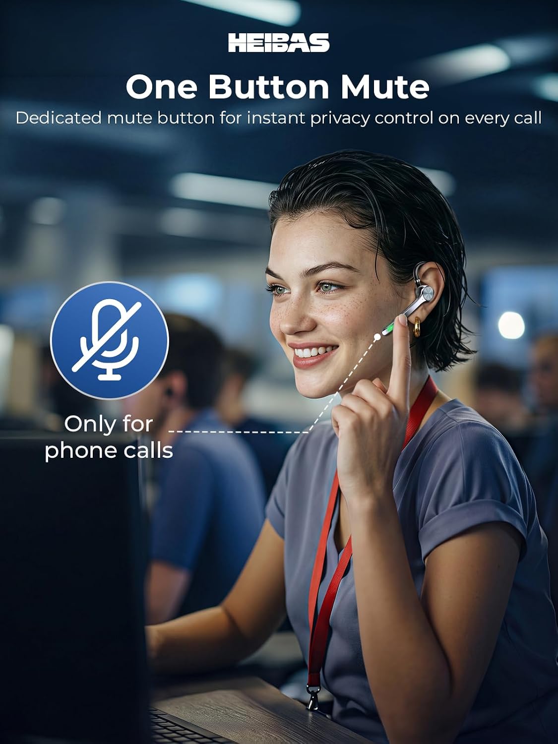 Thumbnail 6 de HEIBAS Bluetooth Headset with 500mAh Charging Case — 72 Hours Talking Time, 5.1, Dual Connectivity