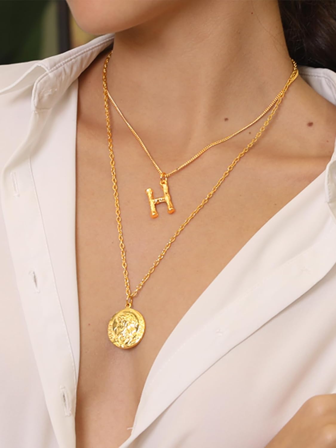 Detalle 2 de FOCALOOK Chaîne Collier Femme 2.5mm—Acier Inoxydable, Plaqué Or/Jour Argent/Nor/Rose | Longueur 45 cm + 5 cm