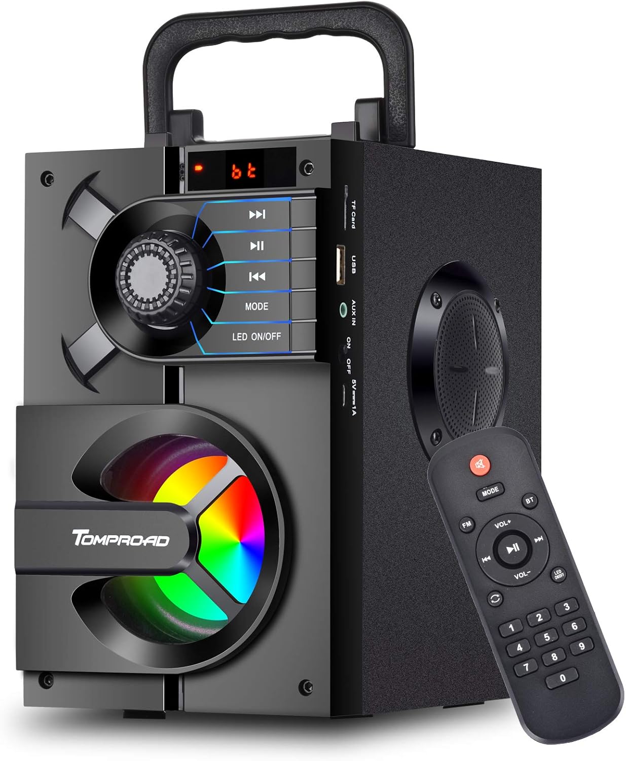 Detalle de Portable Bluetooth Speaker with Subwoofer and LED Lights