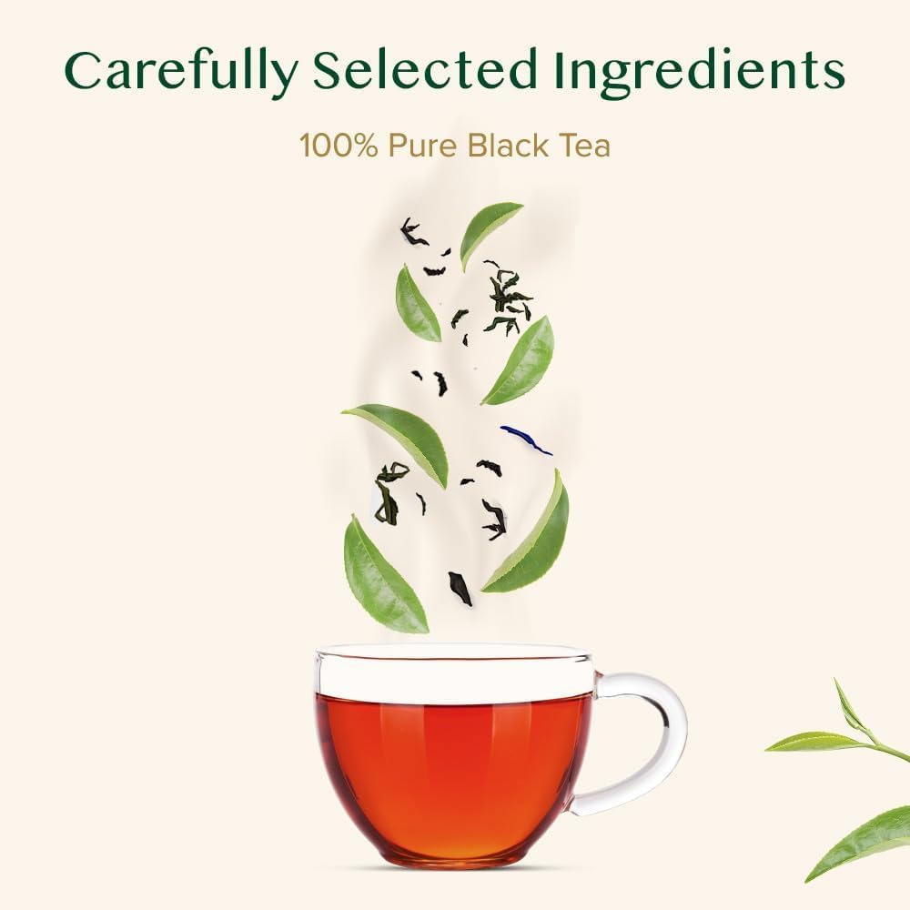 Detalle de VAHDAM Tè Darjeeling in foglia intera (30 bustine piramidali) di primo raccolto, tè nero puro