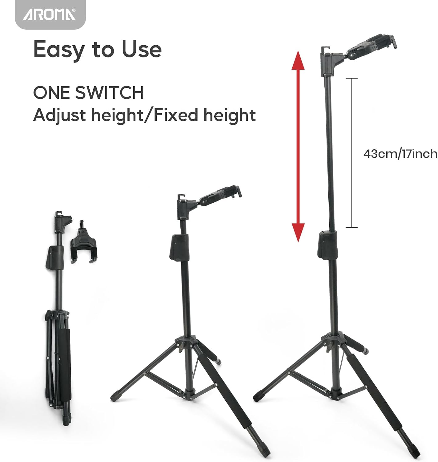 Detalle 1 de AROMA Guitar Stand, Foldable