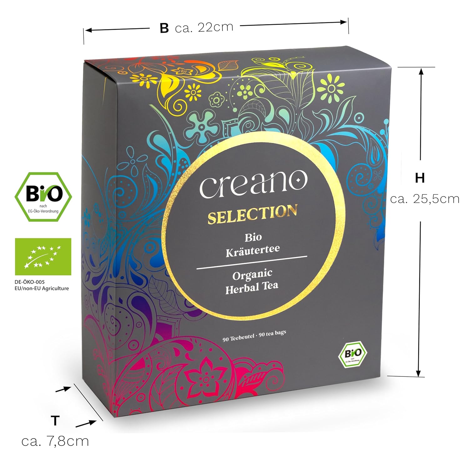 Detalle 2 de Creano Bio Kräutertee Geschenkset ORGANIC HERBAL TEA - 90 Beutel