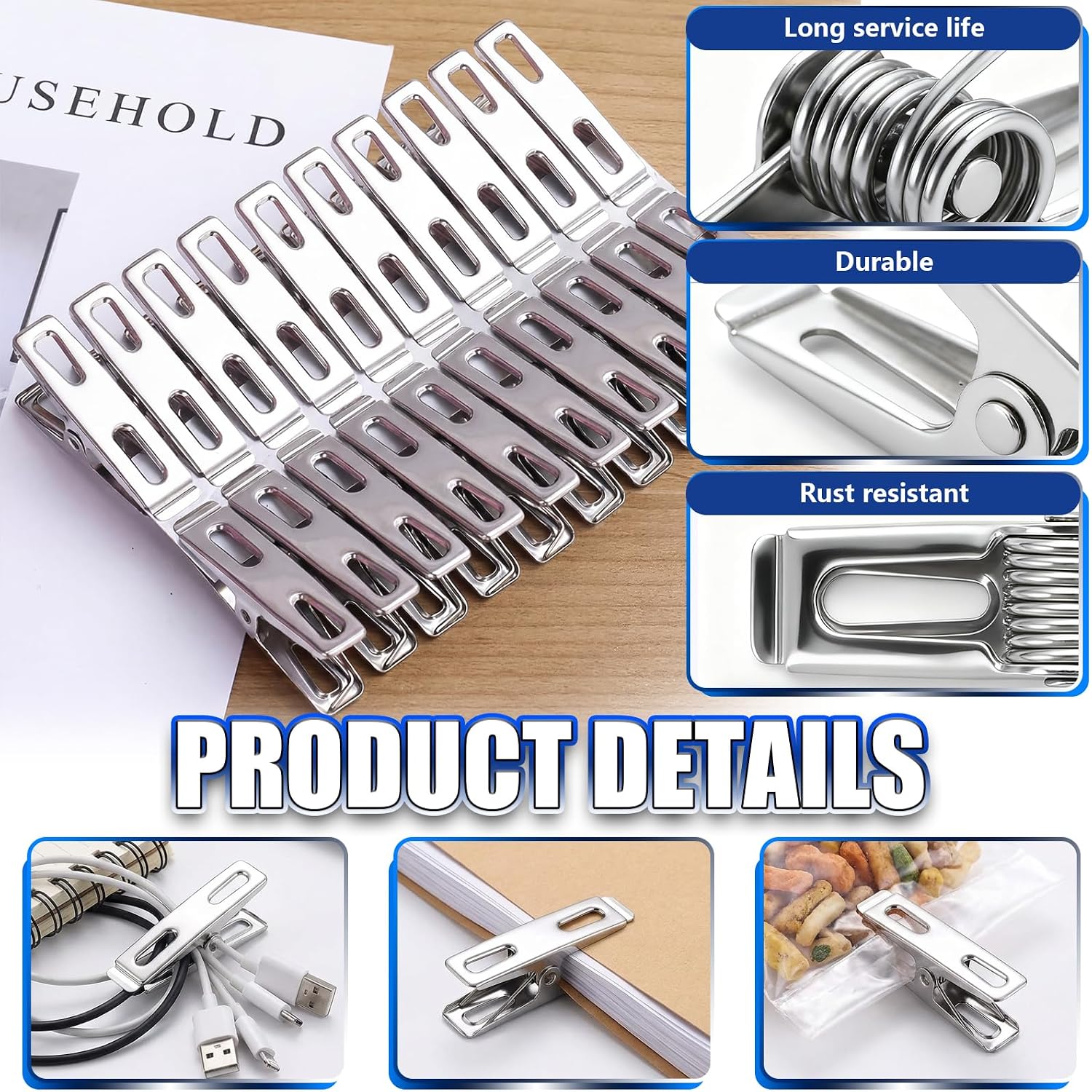 Thumbnail 2 de Miqzwers Stainless Steel Clothes Pins