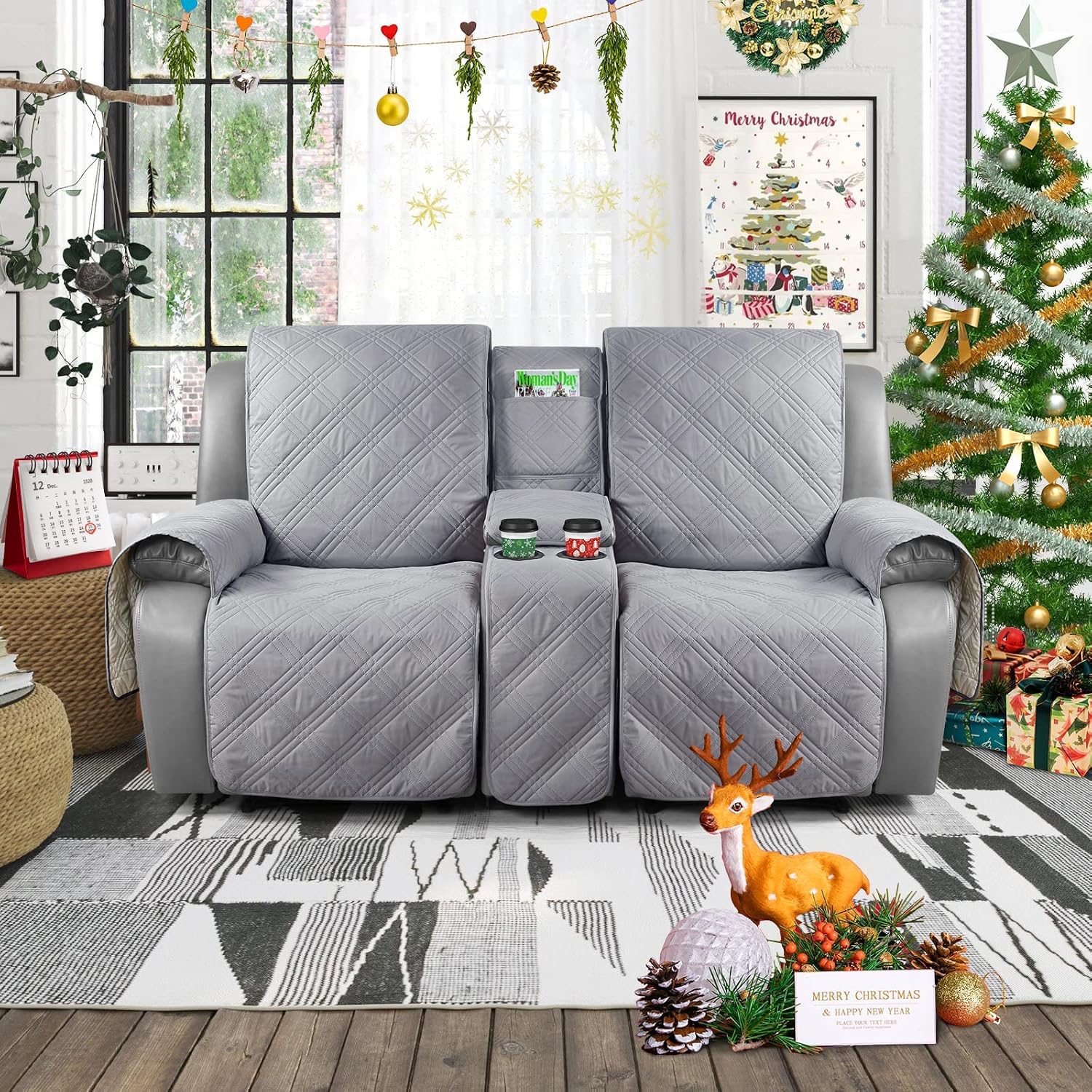 Thumbnail 6 de TAOCOCO JS-MRS-2S-LG Waterproof Split Recliner Loveseat Cover, Grey