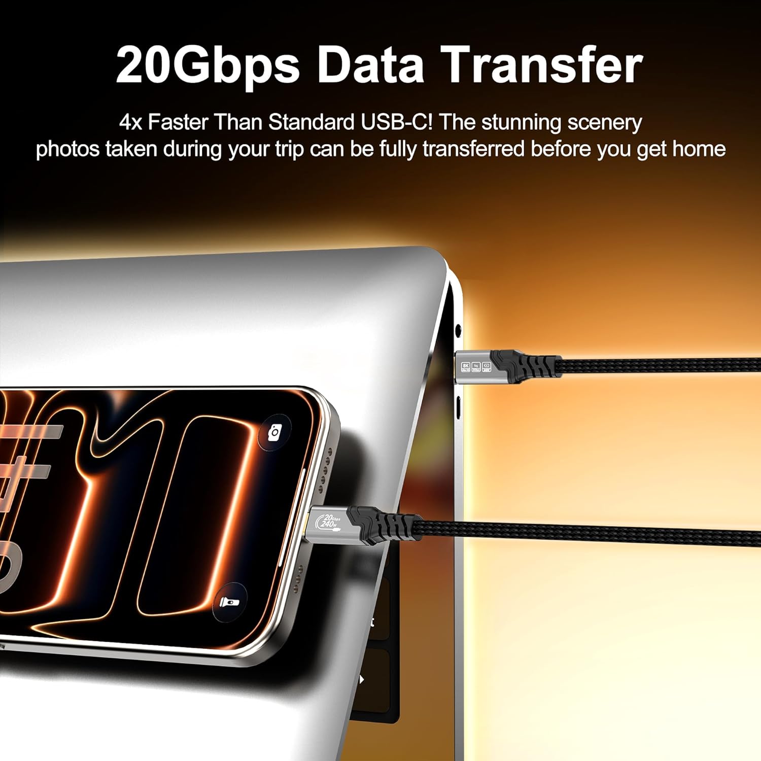 Thumbnail 4 de ZIKNYDO USB-C cable 2m 20Gbps