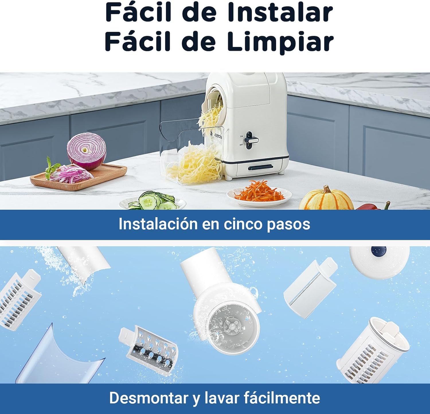 Thumbnail 6 de AOBOSI Rallador Eléctrico para Verduras 🥕