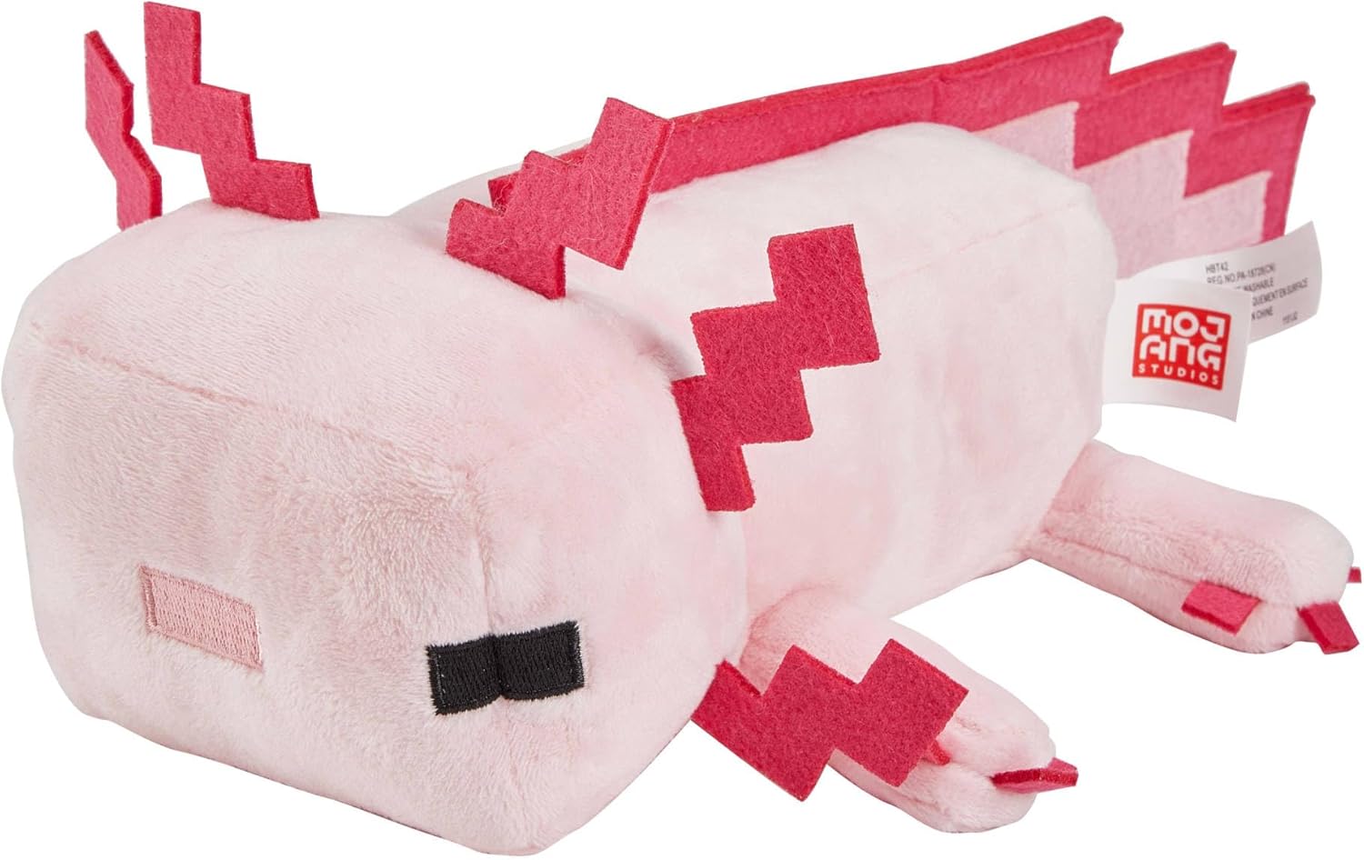 Detalle 2 de Mattel Minecraft Axolotl Plüschfigur – ca. 21 cm, weich, Sammelobjekt für Fans ab 3 Jahren
