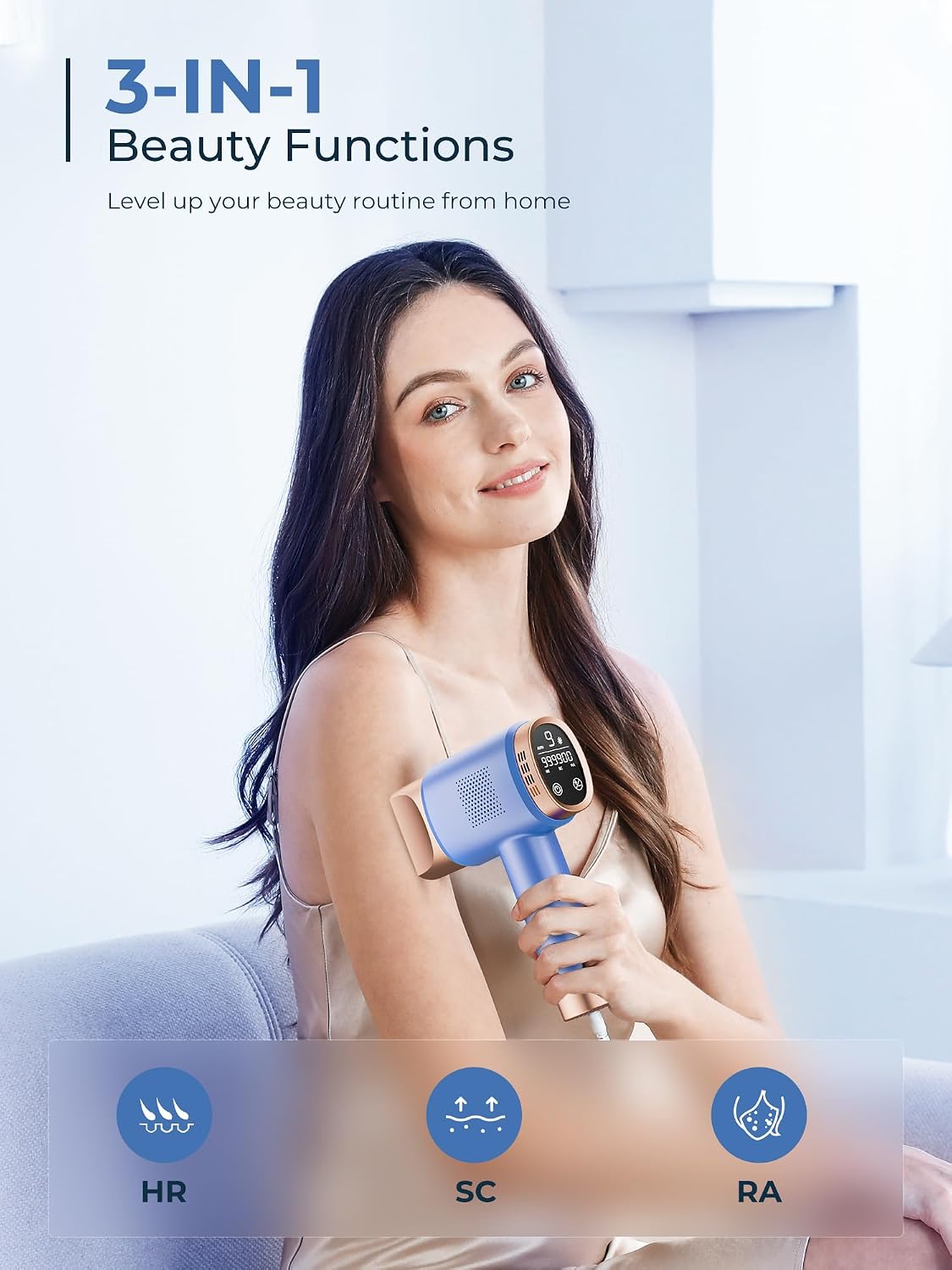 Detalle 2 de Finequin FZ-608G IPL Hair Removal Device with 41°F Cooling and 9 Intensity Levels