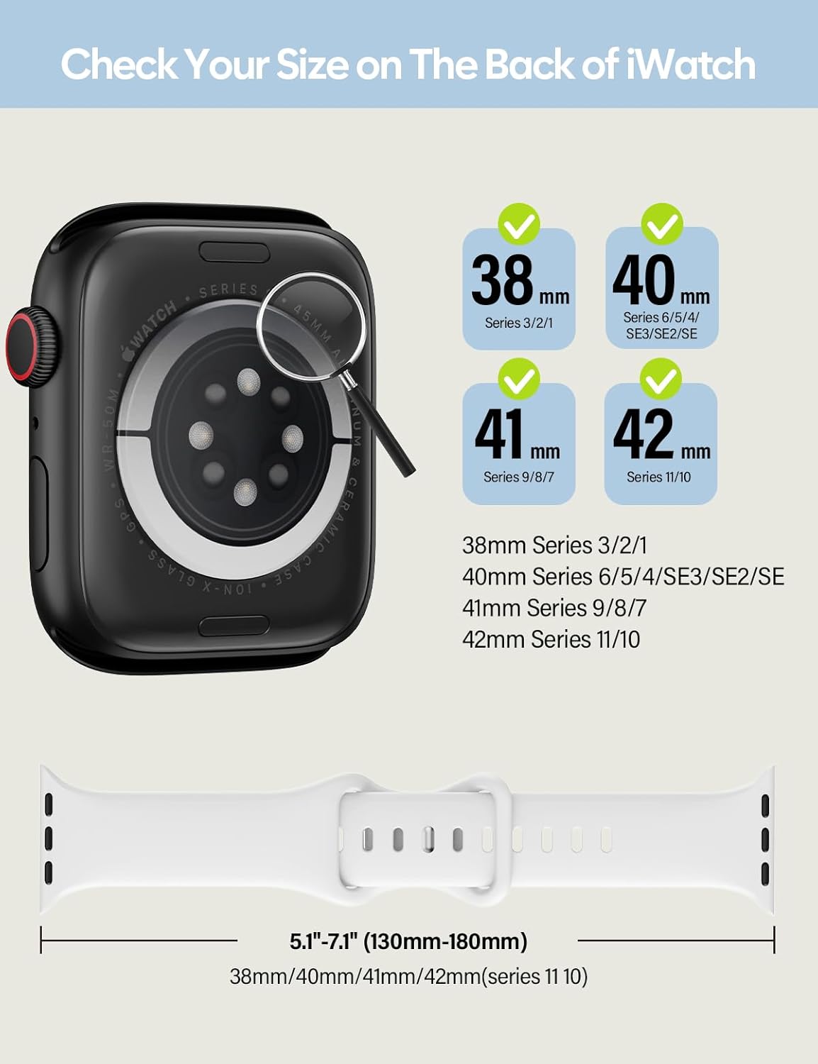 Detalle 2 de Sport Silicone Band Compatible with Apple Watch 44mm