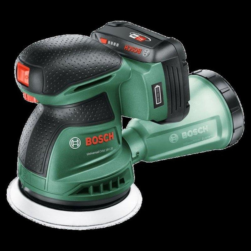 Detalle 2 de Bosch UniversalOrbit 18V-20: lijadora orbital inalámbrica de 125 mm para bricolaje con microfiltro