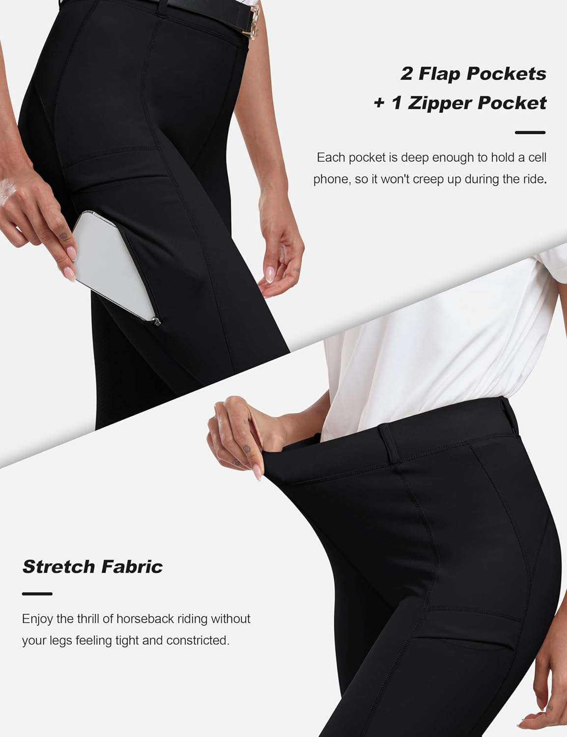 Thumbnail 4 de MoFiz Women’s Silicone Full Seat Horse Riding Pants with Zip Pockets