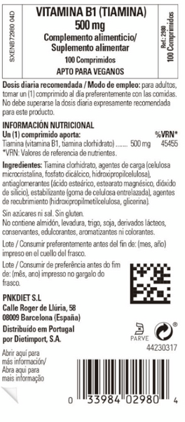 Thumbnail 1 de Solgar Vitamina B1 500 mg 💊