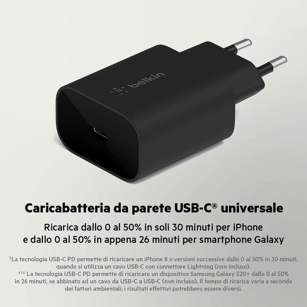 Thumbnail 1 de Belkin BoostCharge Caricabatteria da parete 25 W con PPS: ricarica rapida e sicura per iPhone, Samsung e altri dispositivi