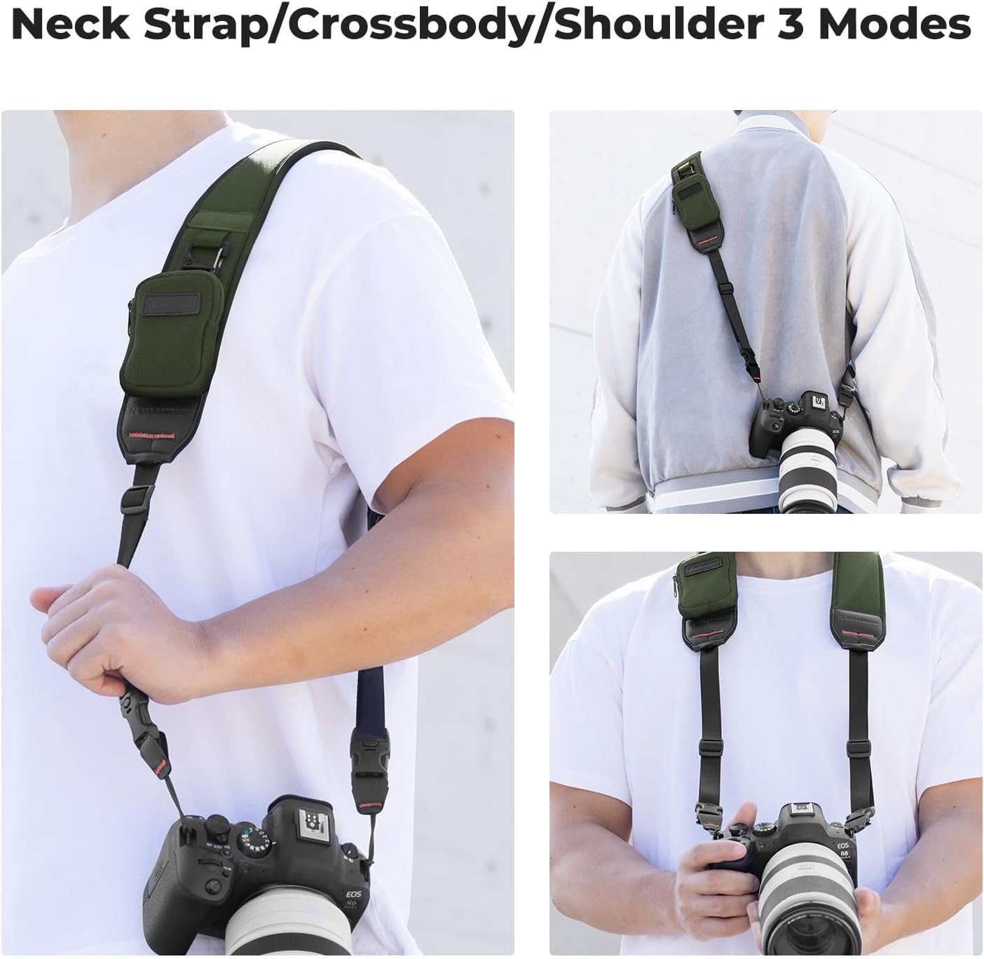 Thumbnail 4 de K&F CONCEPT tracolla per fotocamere con tasca per batteria e schede SD