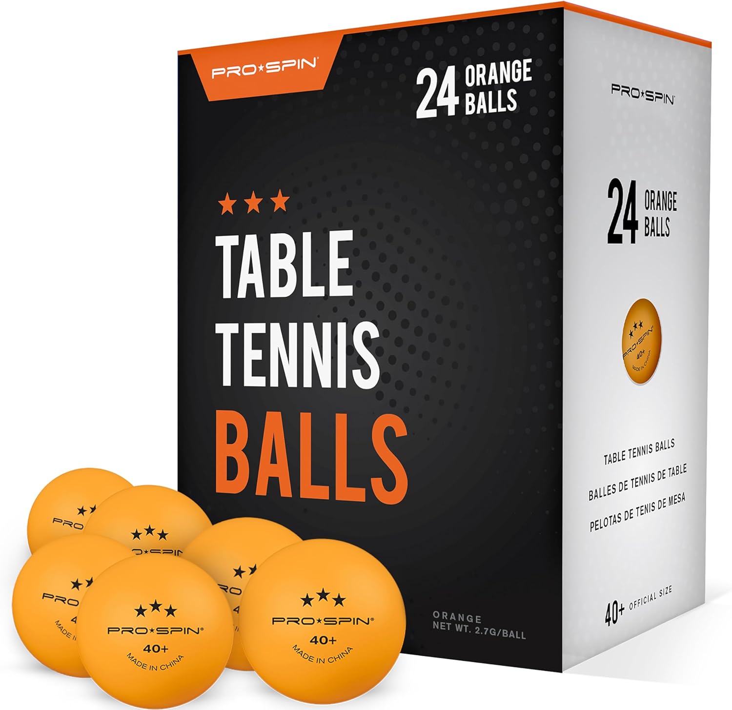 PRO-SPIN 40+ Orange 3-Star table tennis balls 🏓