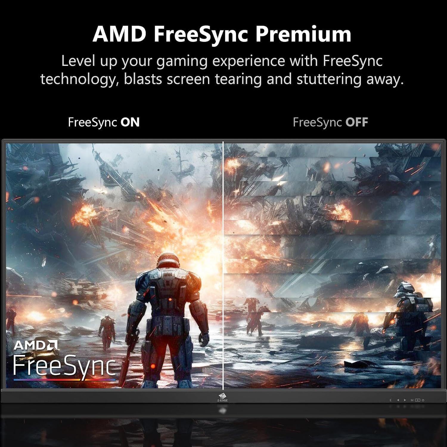 Detalle 2 de Z-Edge 27 Inch Gaming Monitor (240Hz, 1ms, Full HD, IPS) with FreeSync, HDMI & DisplayPort, VESA — Black