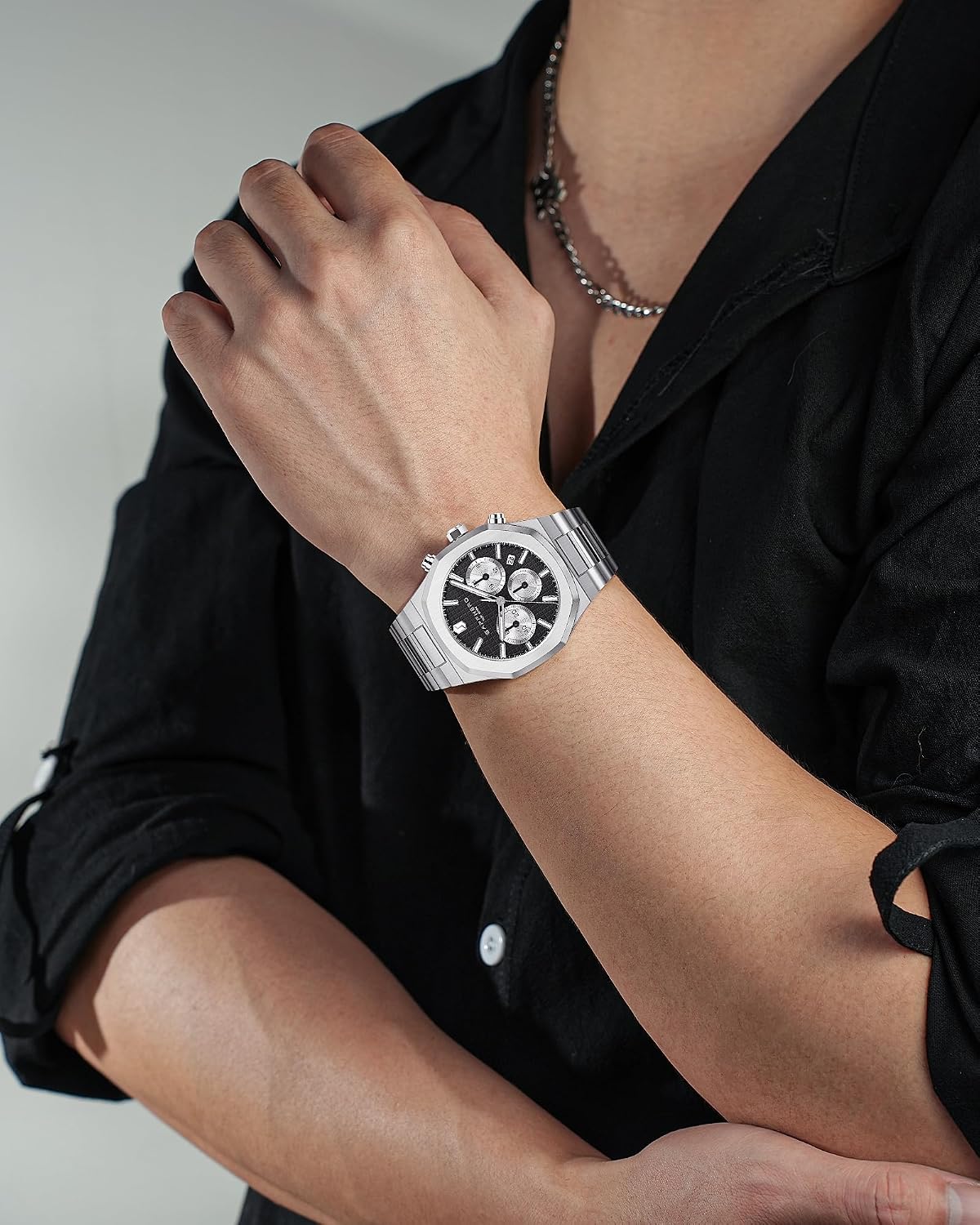 Detalle 1 de SAPPHERO Orologio da uomo 50M impermeabile