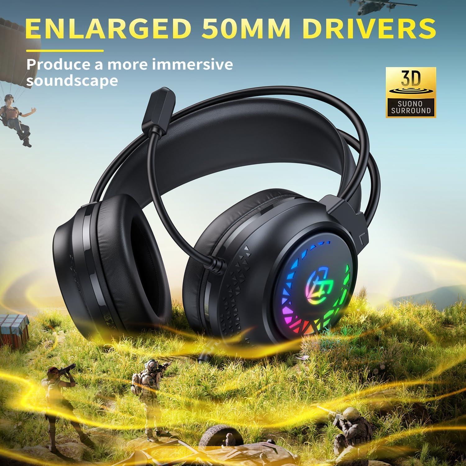Detalle de Tatybo Gaming Headset Wired stereo surround sound