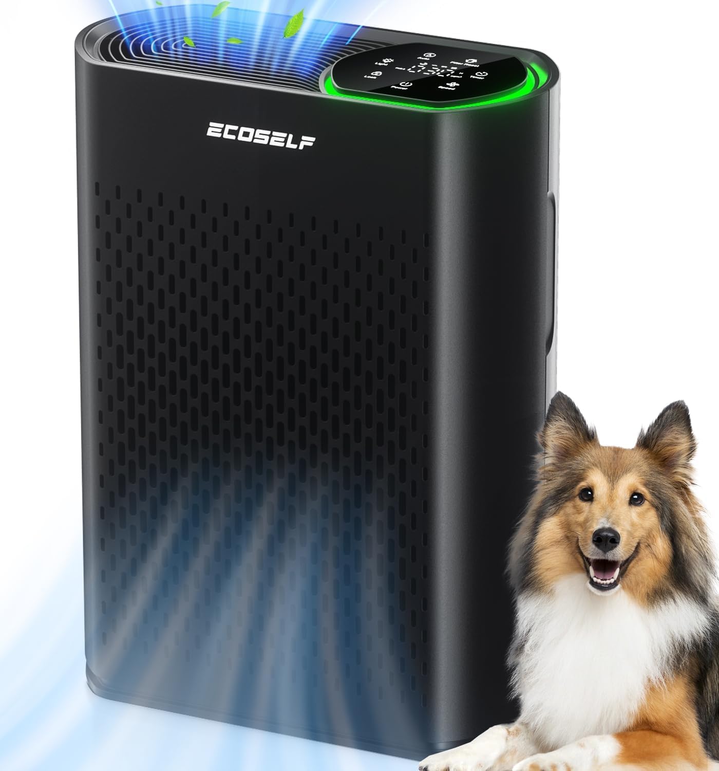 Detalle de ECOSELF HAP-602 Air Purifier for Large Rooms, 3-Stage HEPA, PM2.5 Display
