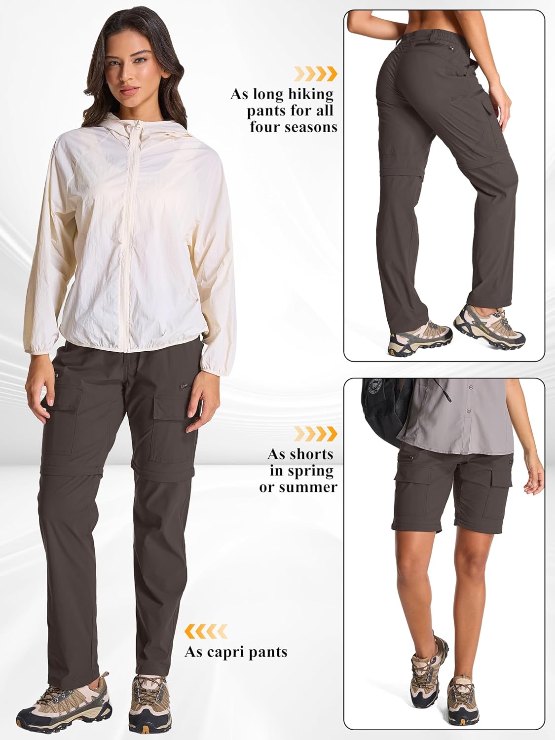 Thumbnail 1 de Jogwits pantaloni da trekking da donna convertibili con cerniera, leggeri e ad asciugatura rapida