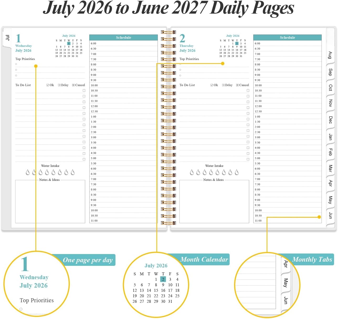 Detalle de Daily Planner 2026 โ 12 Month ๐