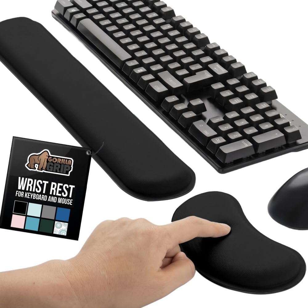 Detalle de GORILLA GRIP Silky Memory Foam Wrist Rest, 2-Piece ⌨