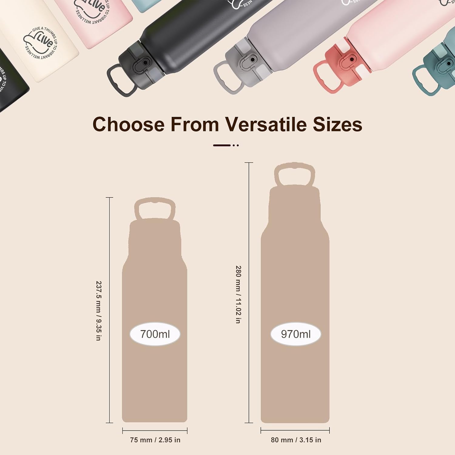Thumbnail 1 de UZSPACE 700ml Stainless Steel Water Bottle for Kids with Handle – Leakproof, Double-Walled Insulation