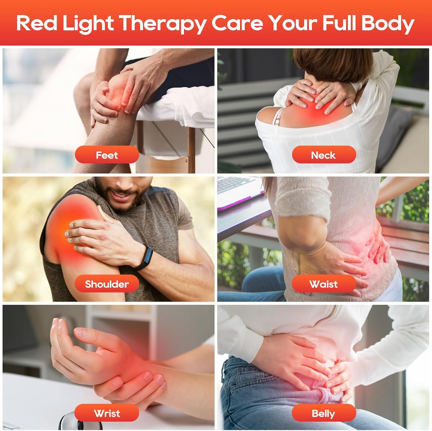 Detalle de BEICHEN Red Light Therapy for Body and Face (660nm, 850nm, 940nm) with Large Panel and Stable Stand
