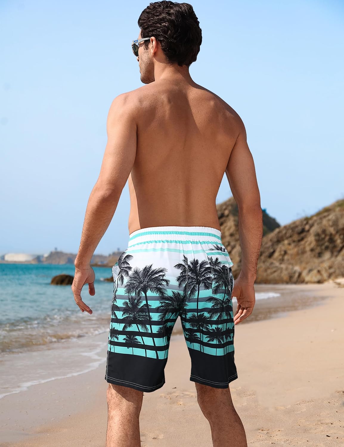Detalle de APTRO Men's 9" Swim Trunks with Mesh Lining, Quick-Dry Design