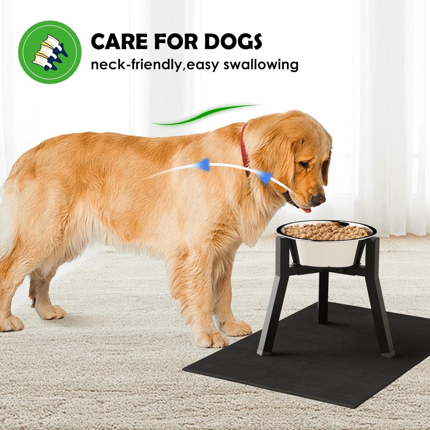Thumbnail 2 de Supporto per ciotole per cani di taglia grande con larghezza regolabile (metallo) – ciotola rialzata per ciotole da 17,5 a 27 cm