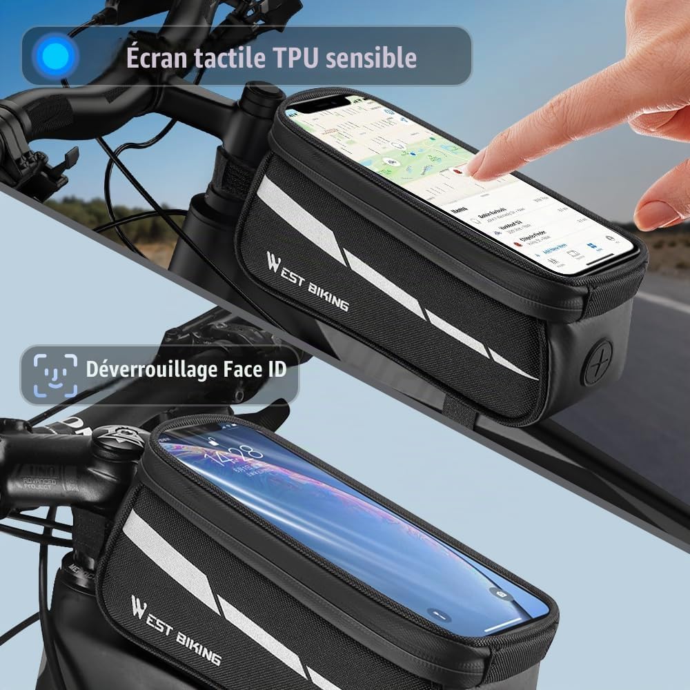 Thumbnail 1 de ZIMAOER ZM_DD0015_BK fietstas van 1 liter met touchscreenvak tot 7 inch