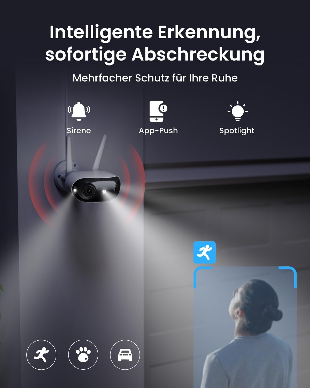 Detalle 2 de Reolink 4K Wi‑Fi 6 Außenkamera (Elite WiFi) mit 180° Panoramablick und Farbnachtsicht