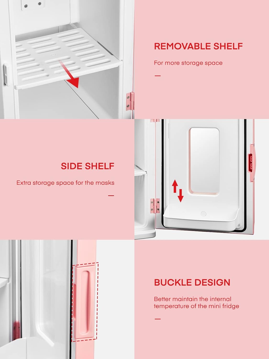 Thumbnail 6 de NORTHCLAN Mini Kühlschrank 15L Rosa