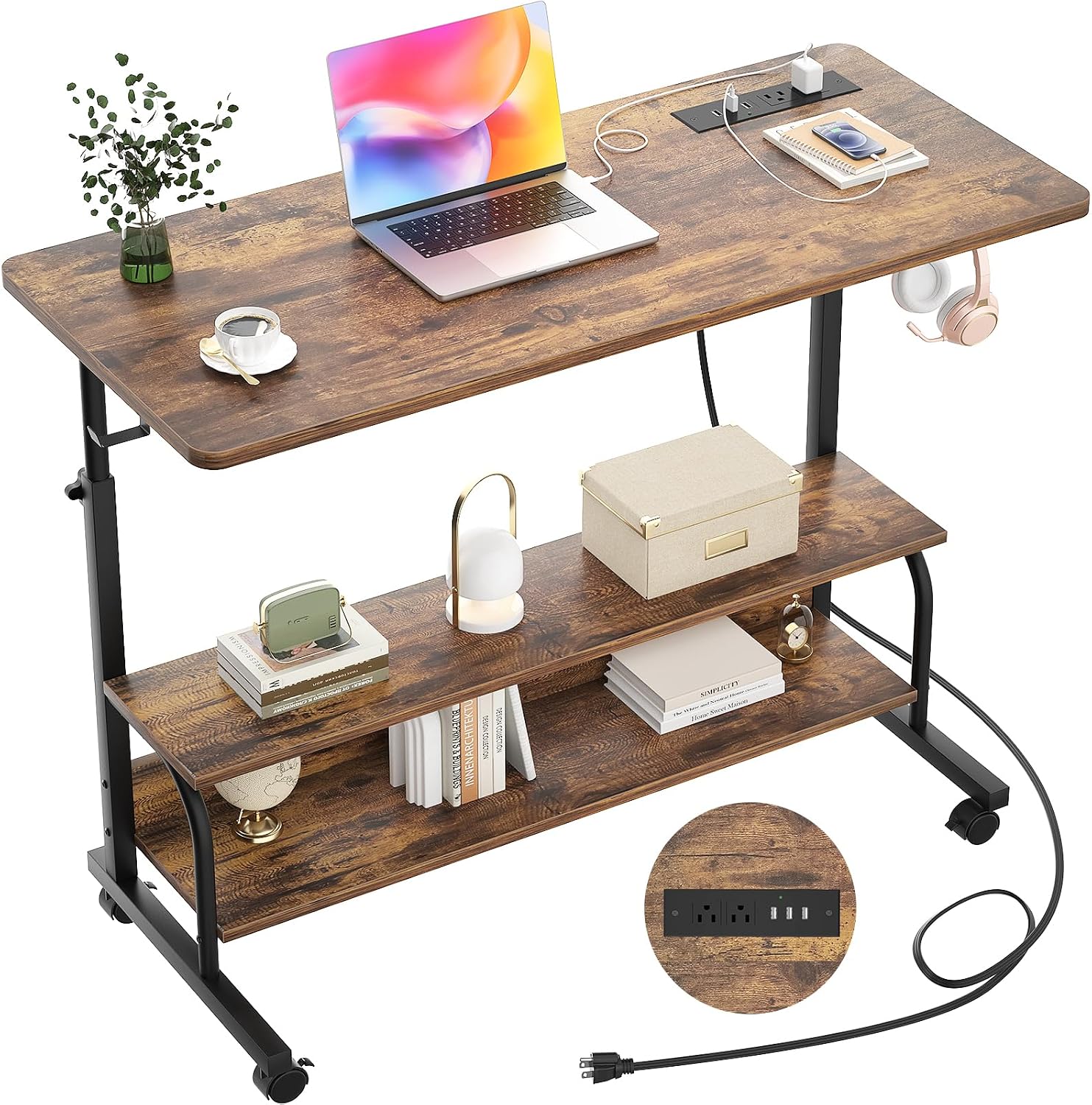 Detalle de iSunirm rolling standing desk, 104cm height