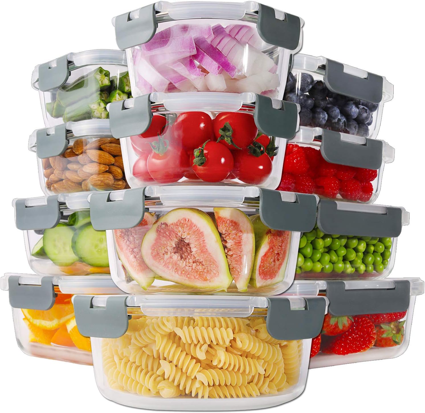 Detalle de HOMBERKING 24pc Glass Food Storage Containers 🍱