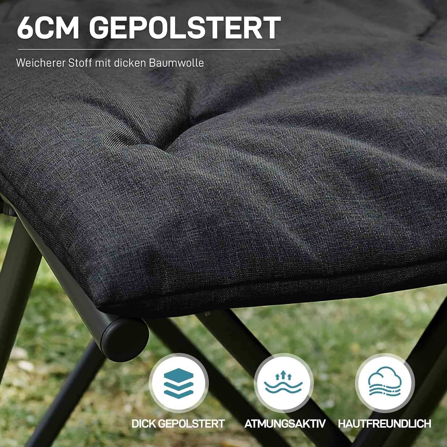 Detalle de EVER ADVANCED Fußhocker Fußablage – Faltbar, gepolstert, 47 cm Höhe